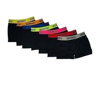 Men's 7 Pack Days of the Week Boxer Shorts Underwear Banded Trunks Comfortable Every Day Boxer Shorts Multipacked (as8, alpha, s, regular, regular, Black)