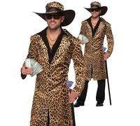 Men's 70s Funky Leopard Pimp Jacket & Hat