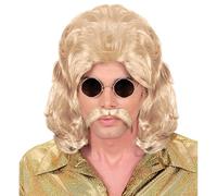 Mens 70s Man & Moustache - Blonde Wig for Hair Accessory Fancy Dress