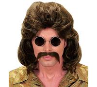 Mens 70s Man & Moustache - Brown Wig for Hair Accessory Fancy Dress