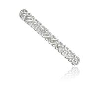 MENS 7MM Irish Celtic Knot Design Necktie Tie Clip Bar Slide Pin for Formal Business Wedding - Solid 925 Sterling Silver