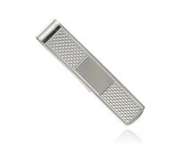 MENS 7MM Part Engine Turned Necktie Tie Clip Bar Slide Pin for Formal Business Wedding - Solid 925 Sterling Silver