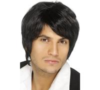 60's Black Mens Boy Band Wig - wig black boy band mens fancy dress smiffys accessory costume short pop