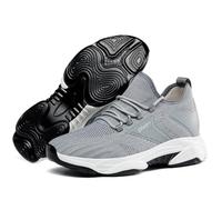 Men's 8cm Thick-Soled Platform Sneakers Mesh Lace Up Sneakers Summer Running Cushioning Tennis Breathable Mesh Mesh Shoes for Daily Walking Running, 01 Grey, 9 UK