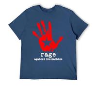 Men's 90s Protest Rock Graphic Tee, Vintage Alternative Band T-Shirt, Political Music Inspired Print, Soft Cotton Concert Shirt Navy-Style 4XL