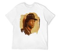 Men's 90s West Coast Hip Hop T-Shirt - Vintage Rap Music Graphic Tee, Soft Cotton Classic Album Style Comfort Fit White-Style S