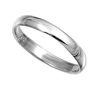 Men's 925 Solid Sterling Silver Polished 3mm wide band ring in sizes G-Z (W)