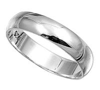 Men's 925 Solid Sterling Silver Polished 4mm wide band ring in sizes G-Z (W)