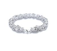 Mens 925 Sterling Silver Handmade Solid Silver Bracelet Gift for Dad Boyfriend Son My Man, Large, Sterling Silver, No Gemstone