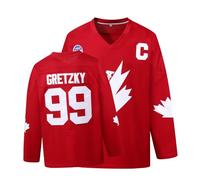 Men's #99 Gretzky Labatt Team Coupe Canada Cup Ice Hockey Jersey Stitched, Red, XL