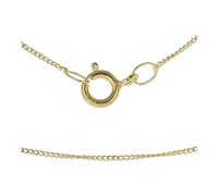 Mens 9ct Gold Close Fine Curb Chain Necklace 18 Inch Long