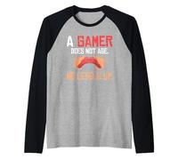 Mens A Gamer Does not Age he Levels up lustiges Gaming Raglan Baseball Tee