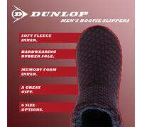Dunlop - Mens Furry Sherpa Memory Foam Slipper Boots (8, Charcoal) - Size 7 (UK Shoe)