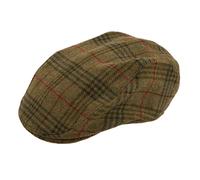 Men's Abraham Moon Check Tweed Flat Cap - SAGE / L