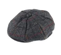 Men's Abraham Moon Check Tweed Newsboy Cap - CHARCOAL / L