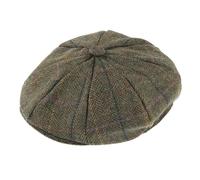 Men's Abraham Moon Check Tweed Newsboy Cap - OLIVE / M