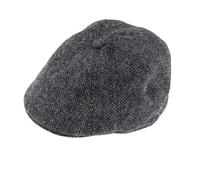 Men's Abraham Moon Herringbone Tweed Driver's Cap - CHARCOAL / XL