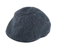 Men's Abraham Moon Herringbone Tweed Driver's Cap - NAVY / L