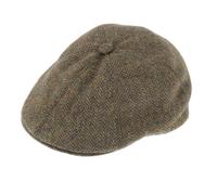 Men's Abraham Moon Herringbone Tweed Driver's Cap - SPRUCE / L