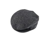 Men's Abraham Moon Herringbone Tweed Flat Cap - CHARCOAL / M