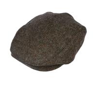 Men's Abraham Moon Herringbone Tweed Flat Cap - PEWTER / M