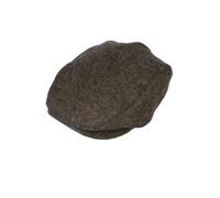 Men's Abraham Moon Herringbone Tweed Flat Cap - PEWTER / XL