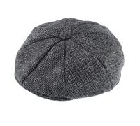 Men's Abraham Moon Herringbone Tweed Newsboy Cap - CHARCOAL / M