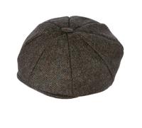 Men's Abraham Moon Herringbone Tweed Newsboy Cap - PEWTER / M