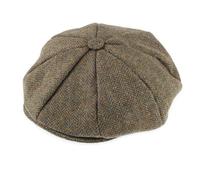 Men's Abraham Moon Herringbone Tweed Newsboy Cap - SPRUCE / M