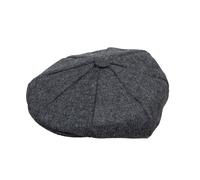 Men's Abraham Moon Plain Tweed Newsboy Cap - CHARCOAL / L