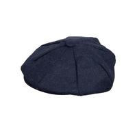 Men's Abraham Moon Plain Tweed Newsboy Cap - NAVY / XL