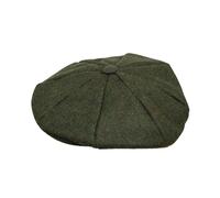 Men's Abraham Moon Plain Tweed Newsboy Cap - OLIVE / XL
