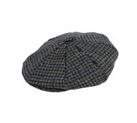 Men's Abraham Moon Tweed Dogtooth Check Newsboy Cap - GRAPHITE / XL