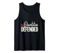 Mens Academic Milestone: Dissertation Defended Funny PhD Tank Top