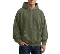 Mens Acid Wash Oversized Hoodies Long Sleeve Pullover Crew Neck Sweatshirt | soft cotton polyester blend, vintage washed effect, relaxed loose fit, ribbed cuffs and hem, casual jumper for daily wear