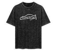 Men's Acid Washed T-Shirt Feel Soft Colin McRae When in Doubt Flat Out Rally Rally Racing Crew-Neck T-Shirt XXL Black