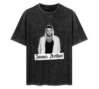 Men's Acid Washed T Shirt James Arthur Photo Sportgear Merchandise Soft and Light M Black