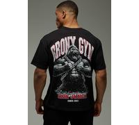 Men's Active Bronx Gym Gorilla Oversized T-Shirt | Black | Size Large | BOOHOOMAN