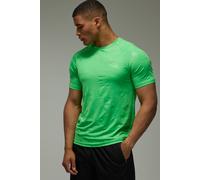 Men's Active Camo Regular Fit T-Shirt | Bright Green | Size Large | BOOHOOMAN