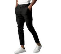 Men's Active Chinos, High Stretch Slim-Fit Trousers, Classic-Fit Wrinkle Resistant Comfort Stretch Work Pants (Black,M)