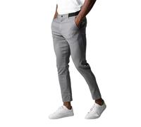 Men's Active Chinos, High Stretch Slim-Fit Trousers, Classic-Fit Wrinkle Resistant Comfort Stretch Work Pants (Grey,L)