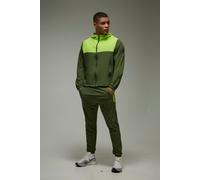 Men's Active Colour Block Regular Fit Woven Tracksuit | Khaki | Size 2X-Large | BOOHOOMAN