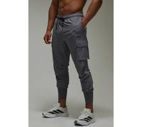 Men's Active Slim Fit Cuffed Cargo Jogger | Charcoal | Size 2X-Large | BOOHOOMAN