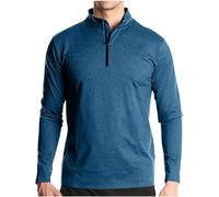 Men's Active Sports Shirts 1/4 Zip Clearance Long Sleeve Fishing Running T-Shirts Quick-Dry Half Zipper Pullover Tops Solid Color Outdoor Polos Shirts Tees S-XXL Sky Blue