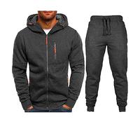 Men's Activewear Running Tracksuit Set | Adult Gym Jogging Sports Casual Sweatsuit Full-Zip Hoodie Sport Jacket With Pocket Trouser Top Bottom Set Casual Fleece Gym Suit Plus Size M-4Xl