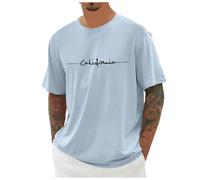 Men's Activewear T-Shirts Lightweight Breathable Running Tops Crewneck Short Sleeve Workout Fitness Athletic Shirt Lightweight Gym Running T Shirt Men Breathable Activewear Pull Over (Light Blue,6XL)