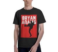 Men's Adams Canadian Rock Singer Bryan Cotton Shirts Graphic Crew Neck Summer T-Shirt Performance Short Sleeve Tee for Everyday Wear Black XL