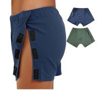 Men's Adaptive Clothing Trunks Tear Away Side Closure Foldover Boxer Shorts Cotton Post Surgery Trunk Underwear For Men (UK, Alpha, M, Regular, Regular, 2, Blue&Green)