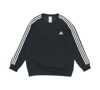 Men's adidas 3S Fl Swt Stripe Sports Round Neck Pullover Black GK9106 XL