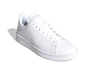 MENS ADIDAS ADVANTAGE BASE TRAINERS - UK SIZE 9.5 - ALL WHITE - EE7692.